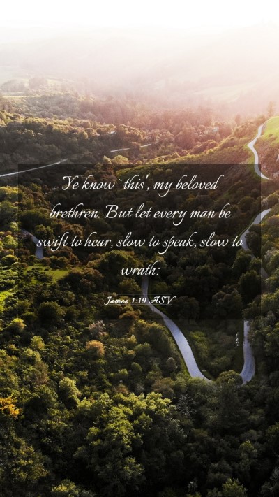 Picture 03 - James 1:19 ASV Mobile Phone Wallpaper - Ye know `this', my beloved brethren. But let - Mobile Bible Verse Wallpaper