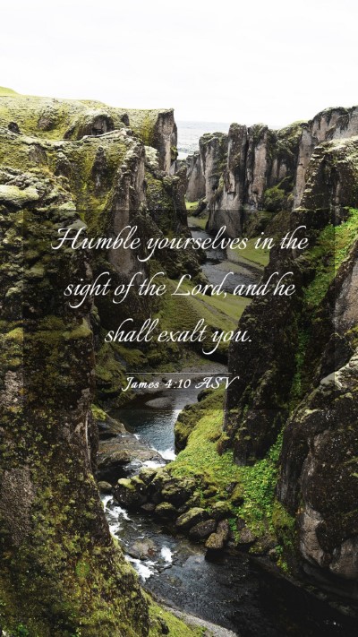 Picture 03 - James 4:10 ASV Mobile Phone Wallpaper - Humble yourselves in the sight of the Lord, and - Mobile Bible Verse Wallpaper
