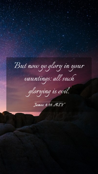 Picture 03 - James 4:16 ASV Mobile Phone Wallpaper - But now ye glory in your vauntings: all such - Mobile Bible Verse Wallpaper