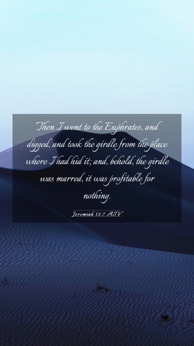 Picture 03 - Jeremiah 13:7 ASV Mobile Phone Wallpaper - Then I went to the Euphrates, and digged, and - Mobile Bible Verse Wallpaper