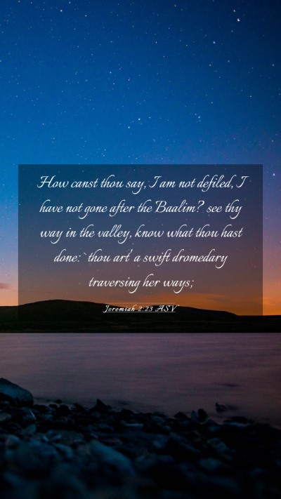 Picture 03 - Jeremiah 2:23 ASV Mobile Phone Wallpaper - How canst thou say, I am not defiled, I have not - Mobile Bible Verse Wallpaper