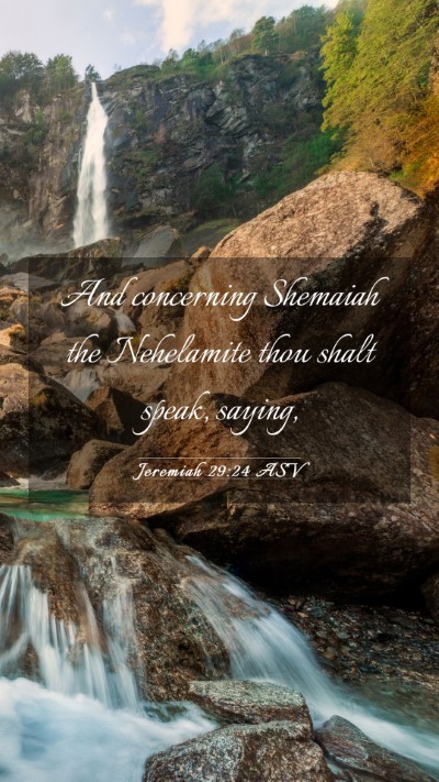 Picture 03 - Jeremiah 29:24 ASV Mobile Phone Wallpaper - And concerning Shemaiah the Nehelamite thou shalt - Mobile Bible Verse Wallpaper