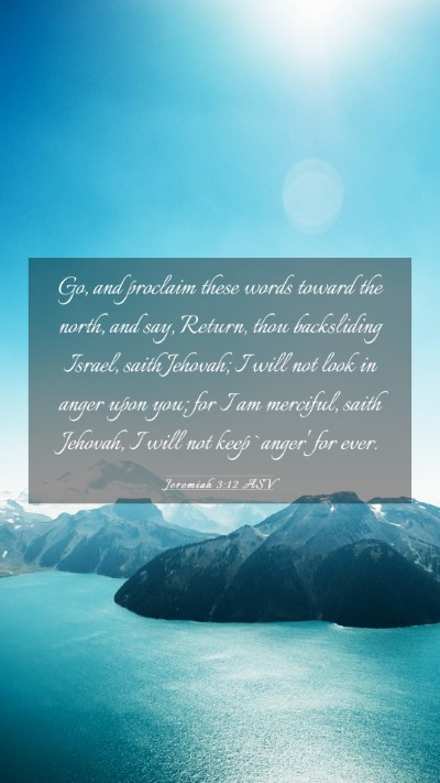 Picture 03 - Jeremiah 3:12 ASV Mobile Phone Wallpaper - Go, and proclaim these words toward the north, - Mobile Bible Verse Wallpaper