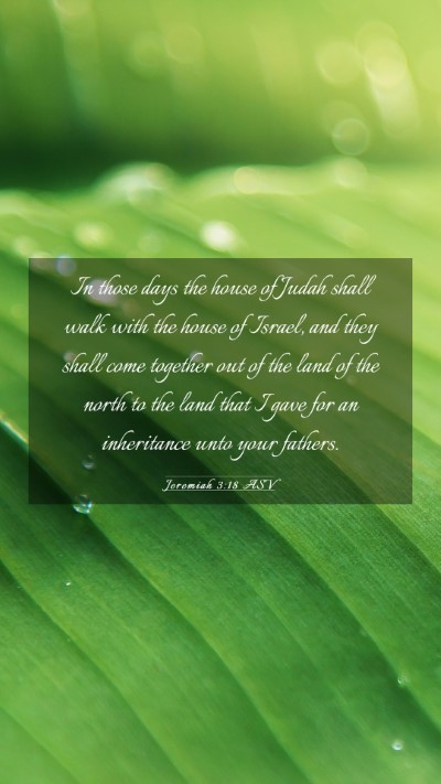 Picture 03 - Jeremiah 3:18 ASV Mobile Phone Wallpaper - In those days the house of Judah shall walk with - Mobile Bible Verse Wallpaper