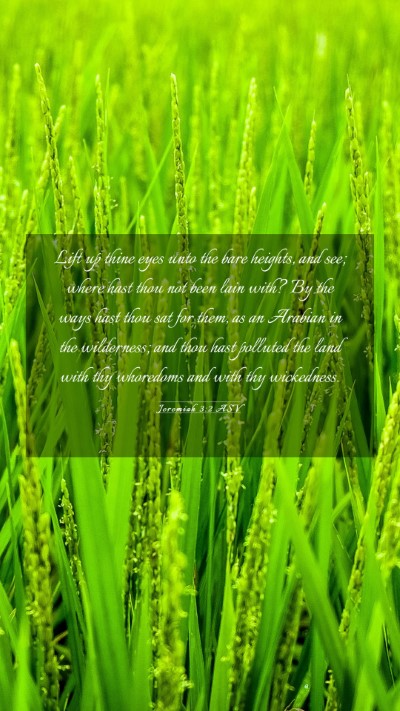 Picture 03 - Jeremiah 3:2 ASV Mobile Phone Wallpaper - Lift up thine eyes unto the bare heights, and - Mobile Bible Verse Wallpaper