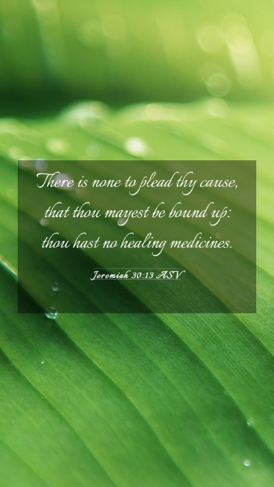 Picture 03 - Jeremiah 30:13 ASV Mobile Phone Wallpaper - There is none to plead thy cause, that thou - Mobile Bible Verse Wallpaper