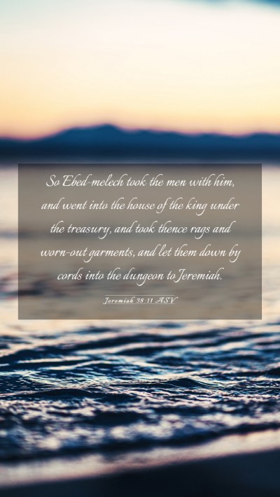 Picture 03 - Jeremiah 38:11 ASV Mobile Phone Wallpaper - So Ebed-melech took the men with him, and went - Mobile Bible Verse Wallpaper