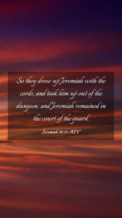 Picture 03 - Jeremiah 38:13 ASV Mobile Phone Wallpaper - So they drew up Jeremiah with the cords, and took - Mobile Bible Verse Wallpaper