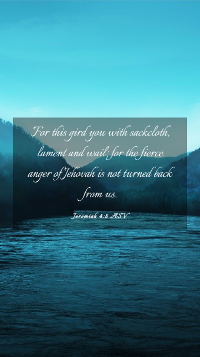 Picture 03 - Jeremiah 4:8 ASV Mobile Phone Wallpaper - For this gird you with sackcloth, lament and - Mobile Bible Verse Wallpaper