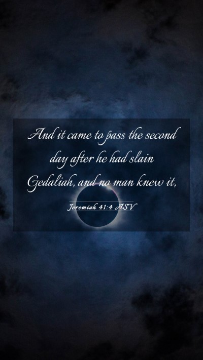 Picture 03 - Jeremiah 41:4 ASV Mobile Phone Wallpaper - And it came to pass the second day after he had - Mobile Bible Verse Wallpaper