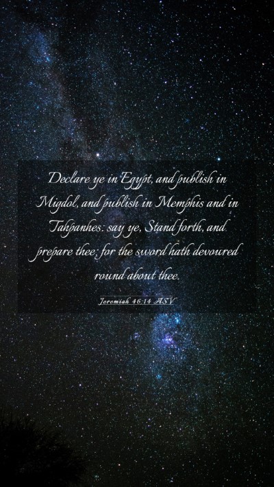 Picture 03 - Jeremiah 46:14 ASV Mobile Phone Wallpaper - Declare ye in Egypt, and publish in Migdol, and - Mobile Bible Verse Wallpaper