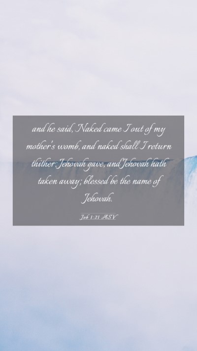 Picture 03 - Job 1:21 ASV Mobile Phone Wallpaper - and he said, Naked came I out of my mother's - Mobile Bible Verse Wallpaper