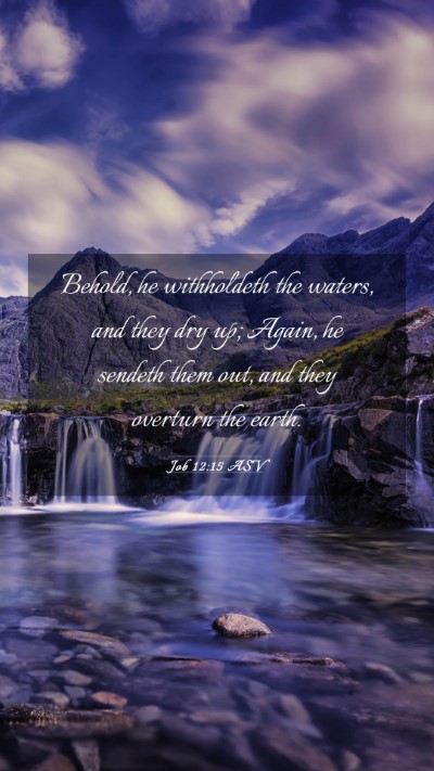 Picture 03 - Job 12:15 ASV Mobile Phone Wallpaper - Behold, he withholdeth the waters, and they dry - Mobile Bible Verse Wallpaper