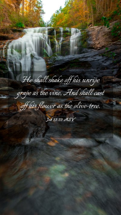 Picture 03 - Job 15:33 ASV Mobile Phone Wallpaper - He shall shake off his unripe grape as the vine, - Mobile Bible Verse Wallpaper