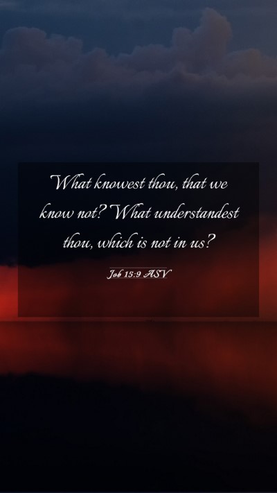 Picture 03 - Job 15:9 ASV Mobile Phone Wallpaper - What knowest thou, that we know not? What - Mobile Bible Verse Wallpaper