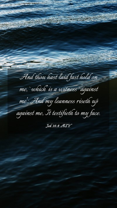 Picture 03 - Job 16:8 ASV Mobile Phone Wallpaper - And thou hast laid fast hold on me, `which' is a - Mobile Bible Verse Wallpaper