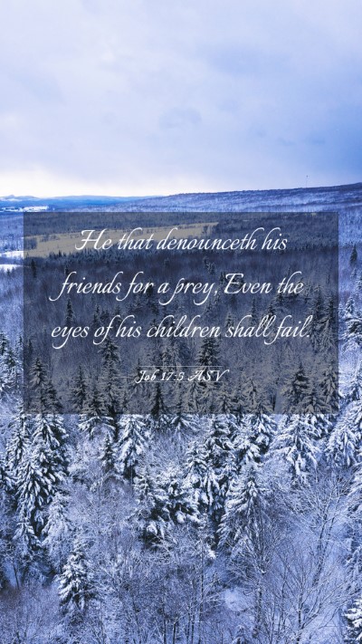 Picture 03 - Job 17:5 ASV Mobile Phone Wallpaper - He that denounceth his friends for a prey, Even - Mobile Bible Verse Wallpaper
