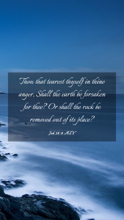 Picture 03 - Job 18:4 ASV Mobile Phone Wallpaper - Thou that tearest thyself in thine anger, Shall - Mobile Bible Verse Wallpaper