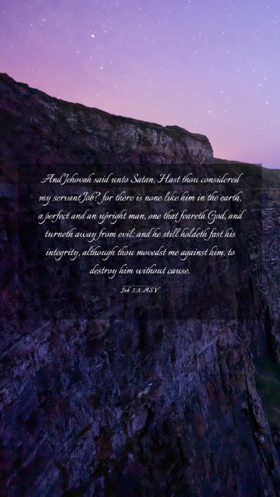 Picture 03 - Job 2:3 ASV Mobile Phone Wallpaper - And Jehovah said unto Satan, Hast thou considered - Mobile Bible Verse Wallpaper
