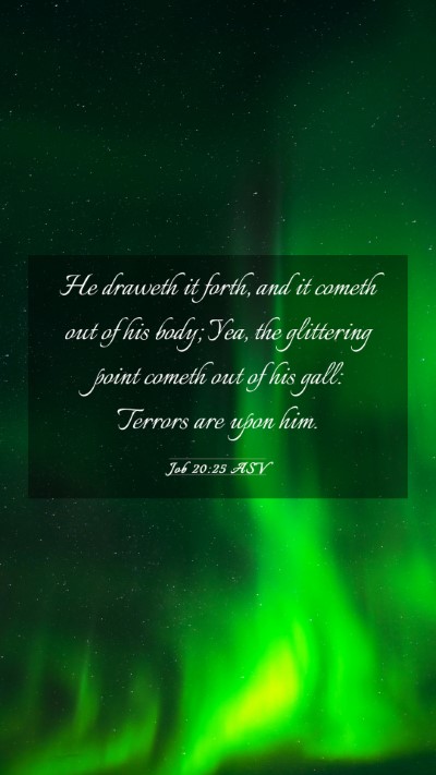 Picture 03 - Job 20:25 ASV Mobile Phone Wallpaper - He draweth it forth, and it cometh out of his - Mobile Bible Verse Wallpaper
