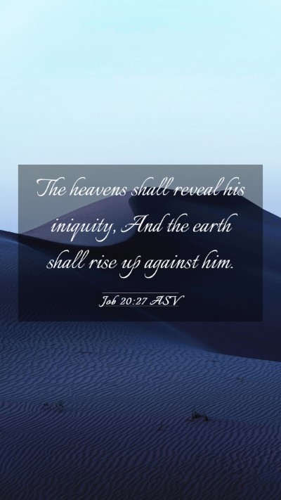 Picture 03 - Job 20:27 ASV Mobile Phone Wallpaper - The heavens shall reveal his iniquity, And the - Mobile Bible Verse Wallpaper