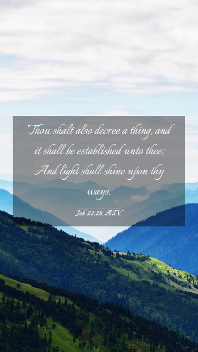 Picture 03 - Job 22:28 ASV Mobile Phone Wallpaper - Thou shalt also decree a thing, and it shall be - Mobile Bible Verse Wallpaper
