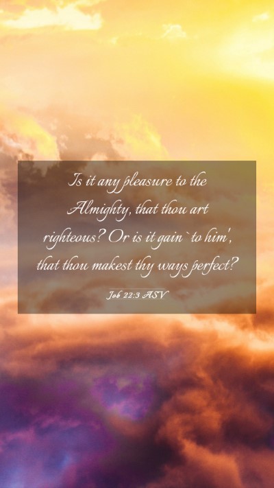 Picture 03 - Job 22:3 ASV Mobile Phone Wallpaper - Is it any pleasure to the Almighty, that thou art - Mobile Bible Verse Wallpaper