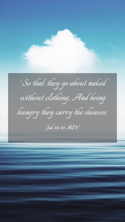 Picture 03 - Job 24:10 ASV Mobile Phone Wallpaper - `So that' they go about naked without clothing, - Mobile Bible Verse Wallpaper