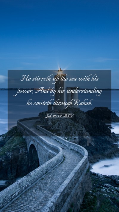 Picture 03 - Job 26:12 ASV Mobile Phone Wallpaper - He stirreth up the sea with his power, And by his - Mobile Bible Verse Wallpaper