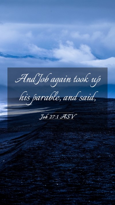 Picture 03 - Job 27:1 ASV Mobile Phone Wallpaper - And Job again took up his parable, and - Mobile Bible Verse Wallpaper