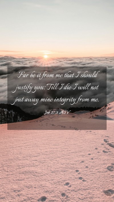 Picture 03 - Job 27:5 ASV Mobile Phone Wallpaper - Far be it from me that I should justify you: Till - Mobile Bible Verse Wallpaper