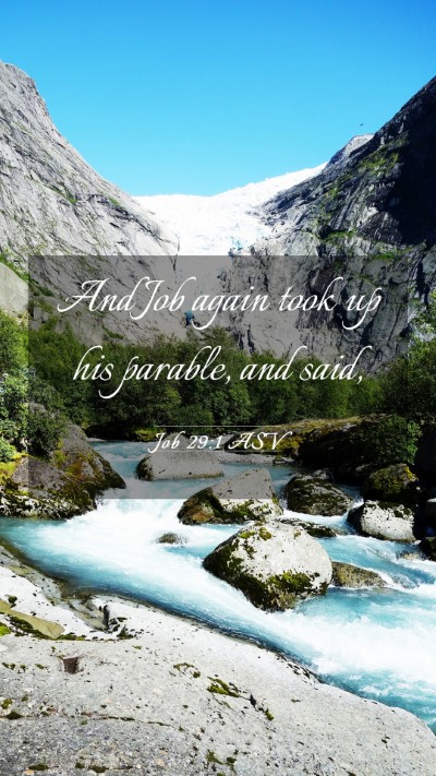 Picture 03 - Job 29:1 ASV Mobile Phone Wallpaper - And Job again took up his parable, and - Mobile Bible Verse Wallpaper
