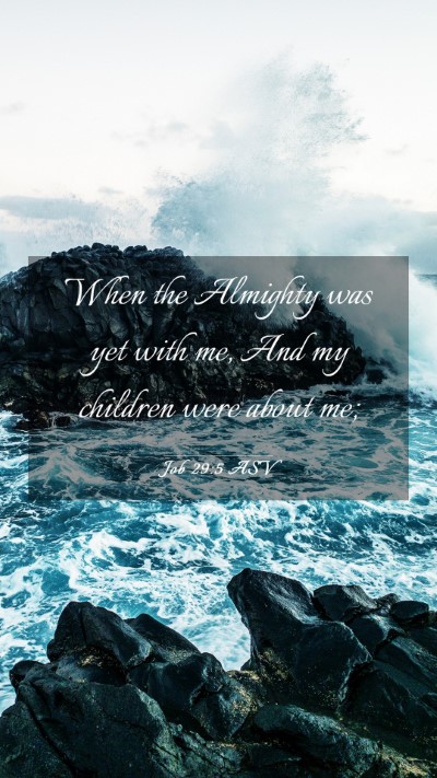 Picture 03 - Job 29:5 ASV Mobile Phone Wallpaper - When the Almighty was yet with me, And my - Mobile Bible Verse Wallpaper