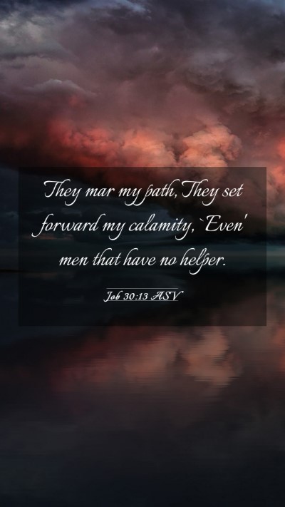 Picture 03 - Job 30:13 ASV Mobile Phone Wallpaper - They mar my path, They set forward my calamity, - Mobile Bible Verse Wallpaper