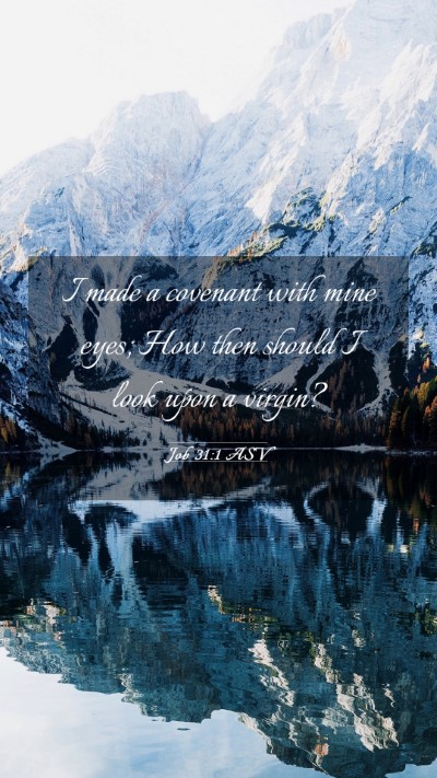 Picture 03 - Job 31:1 ASV Mobile Phone Wallpaper - I made a covenant with mine eyes; How then should - Mobile Bible Verse Wallpaper