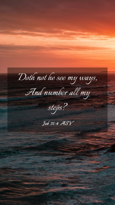 Picture 03 - Job 31:4 ASV Mobile Phone Wallpaper - Doth not he see my ways, And number all my - Mobile Bible Verse Wallpaper