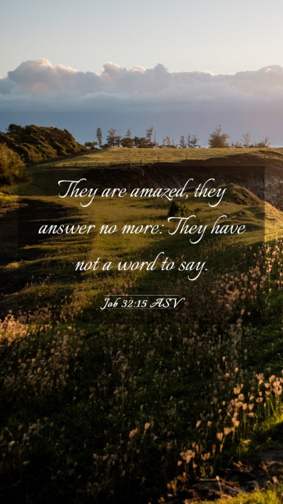 Picture 03 - Job 32:15 ASV Mobile Phone Wallpaper - They are amazed, they answer no more: They have - Mobile Bible Verse Wallpaper