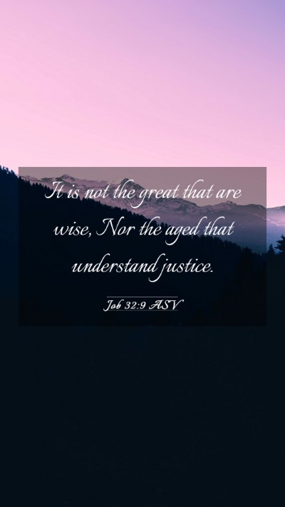 Picture 03 - Job 32:9 ASV Mobile Phone Wallpaper - It is not the great that are wise, Nor the aged - Mobile Bible Verse Wallpaper