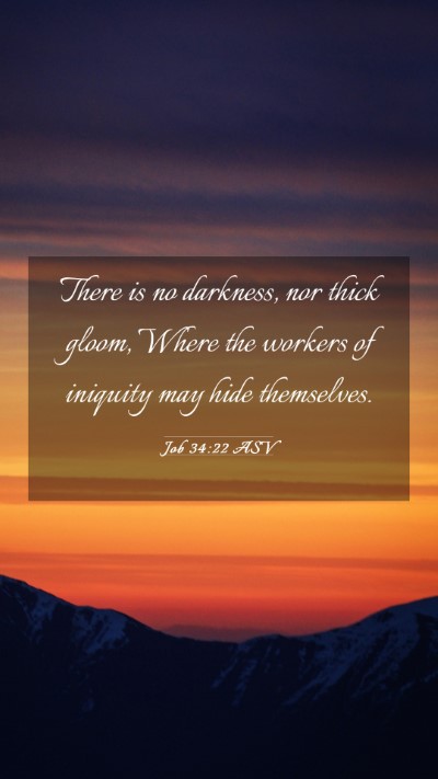 Picture 03 - Job 34:22 ASV Mobile Phone Wallpaper - There is no darkness, nor thick gloom, Where the - Mobile Bible Verse Wallpaper