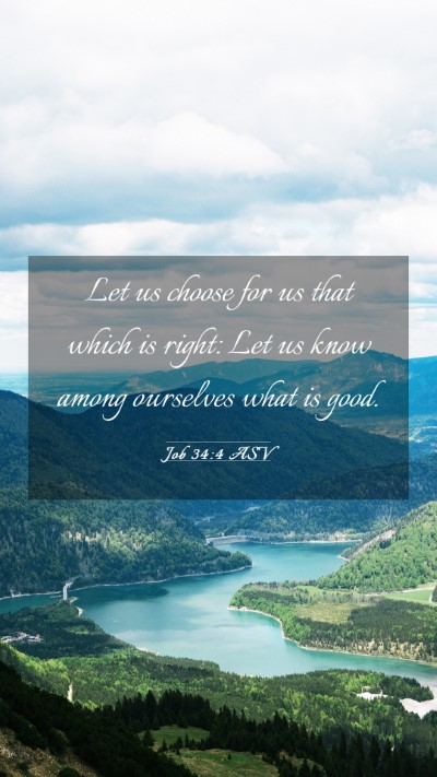 Picture 03 - Job 34:4 ASV Mobile Phone Wallpaper - Let us choose for us that which is right: Let us - Mobile Bible Verse Wallpaper