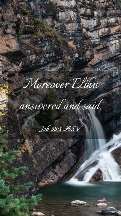 Picture 03 - Job 35:1 ASV Mobile Phone Wallpaper - Moreover Elihu answered and - Mobile Bible Verse Wallpaper