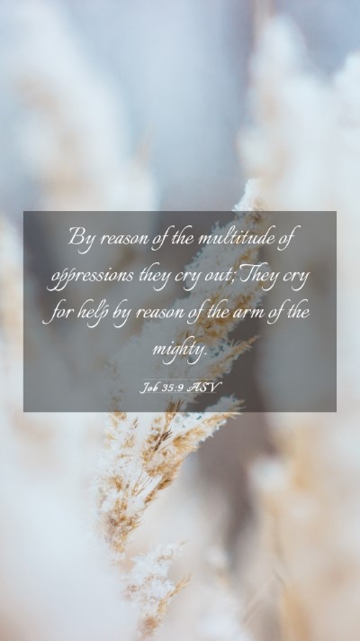 Picture 03 - Job 35:9 ASV Mobile Phone Wallpaper - By reason of the multitude of oppressions they - Mobile Bible Verse Wallpaper