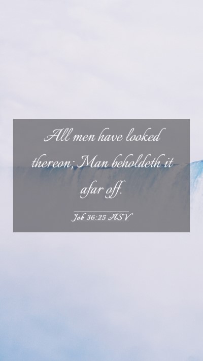 Picture 03 - Job 36:25 ASV Mobile Phone Wallpaper - All men have looked thereon; Man beholdeth it - Mobile Bible Verse Wallpaper