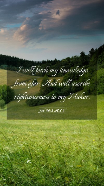 Picture 03 - Job 36:3 ASV Mobile Phone Wallpaper - I will fetch my knowledge from afar, And will - Mobile Bible Verse Wallpaper
