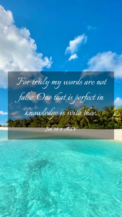 Picture 03 - Job 36:4 ASV Mobile Phone Wallpaper - For truly my words are not false: One that is - Mobile Bible Verse Wallpaper