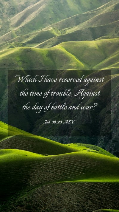 Picture 03 - Job 38:23 ASV Mobile Phone Wallpaper - Which I have reserved against the time of - Mobile Bible Verse Wallpaper