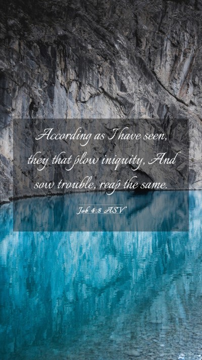 Picture 03 - Job 4:8 ASV Mobile Phone Wallpaper - According as I have seen, they that plow - Mobile Bible Verse Wallpaper