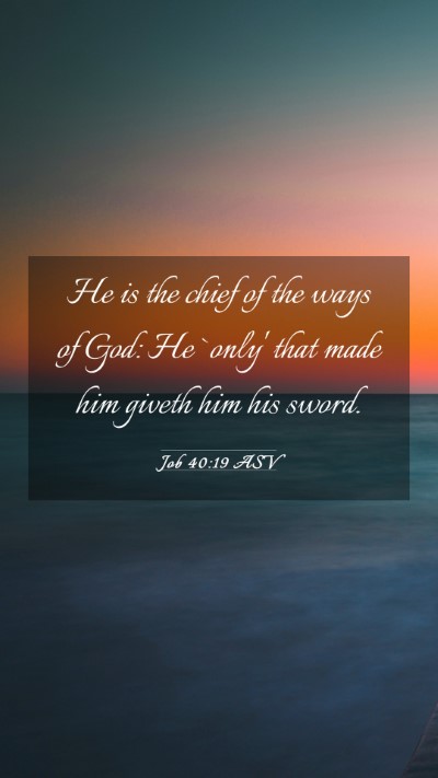 Picture 03 - Job 40:19 ASV Mobile Phone Wallpaper - He is the chief of the ways of God: He `only' - Mobile Bible Verse Wallpaper