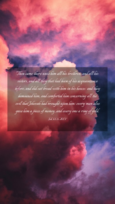 Picture 03 - Job 42:11 ASV Mobile Phone Wallpaper - Then came there unto him all his brethren, and - Mobile Bible Verse Wallpaper