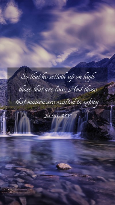 Picture 03 - Job 5:11 ASV Mobile Phone Wallpaper - So that he setteth up on high those that are low, - Mobile Bible Verse Wallpaper